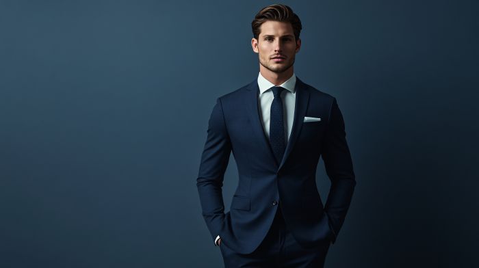 navy blue suit